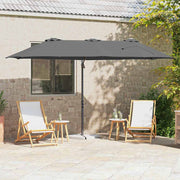 Parasol 372x198x253 cm antraciet aluminium