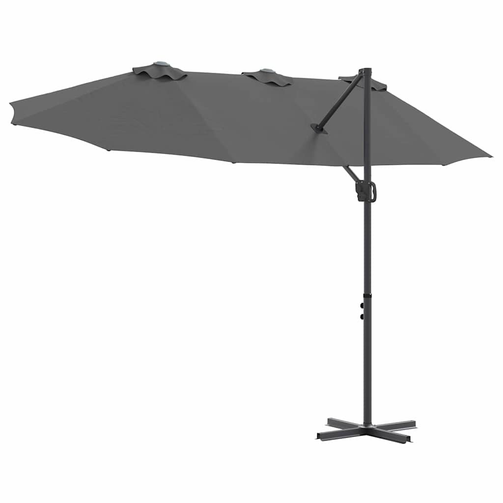 Tuin Cantilever Parasol met slot Antraciet 372 x 198 x 253 cm