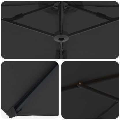 Tuin Cantilever Parasol met slot Zwart Large Poedergecoat staal