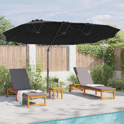 Tuin Cantilever Parasol met slot Zwart Large Poedergecoat staal