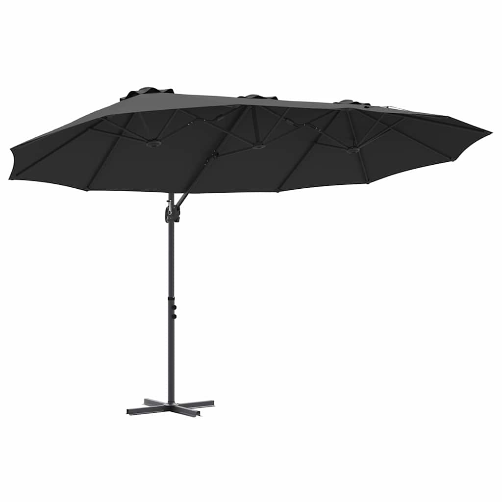Tuin Cantilever Parasol met slot Zwart Large Poedergecoat staal