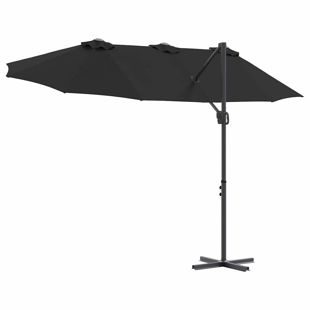 Tuin Cantilever Parasol met slot Zwart Large Poedergecoat staal