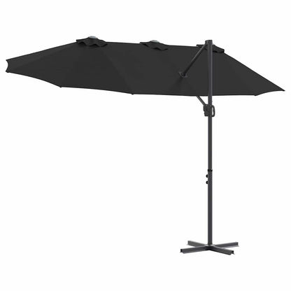 Tuin Cantilever Parasol met slot Zwart Large Poedergecoat staal