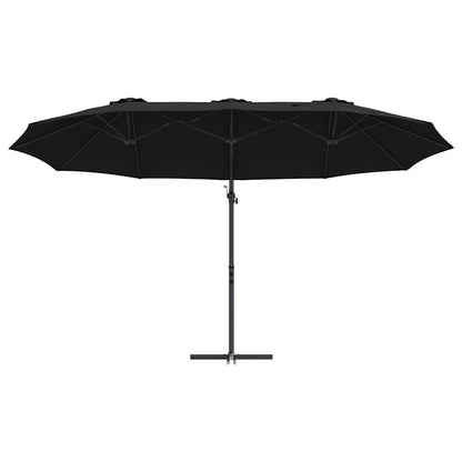 Tuin Cantilever Parasol met slot Zwart Large Poedergecoat staal