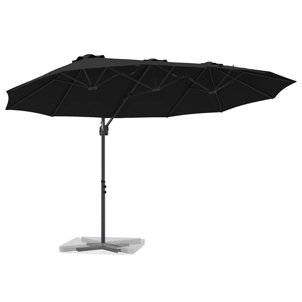 Tuin Cantilever Parasol met slot Zwart Large Poedergecoat staal