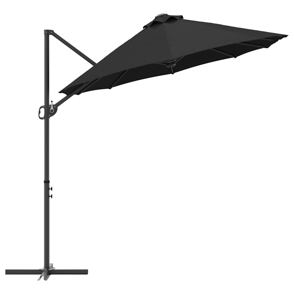 Tuin Cantilever Parasol met slot Zwart Large Poedergecoat staal