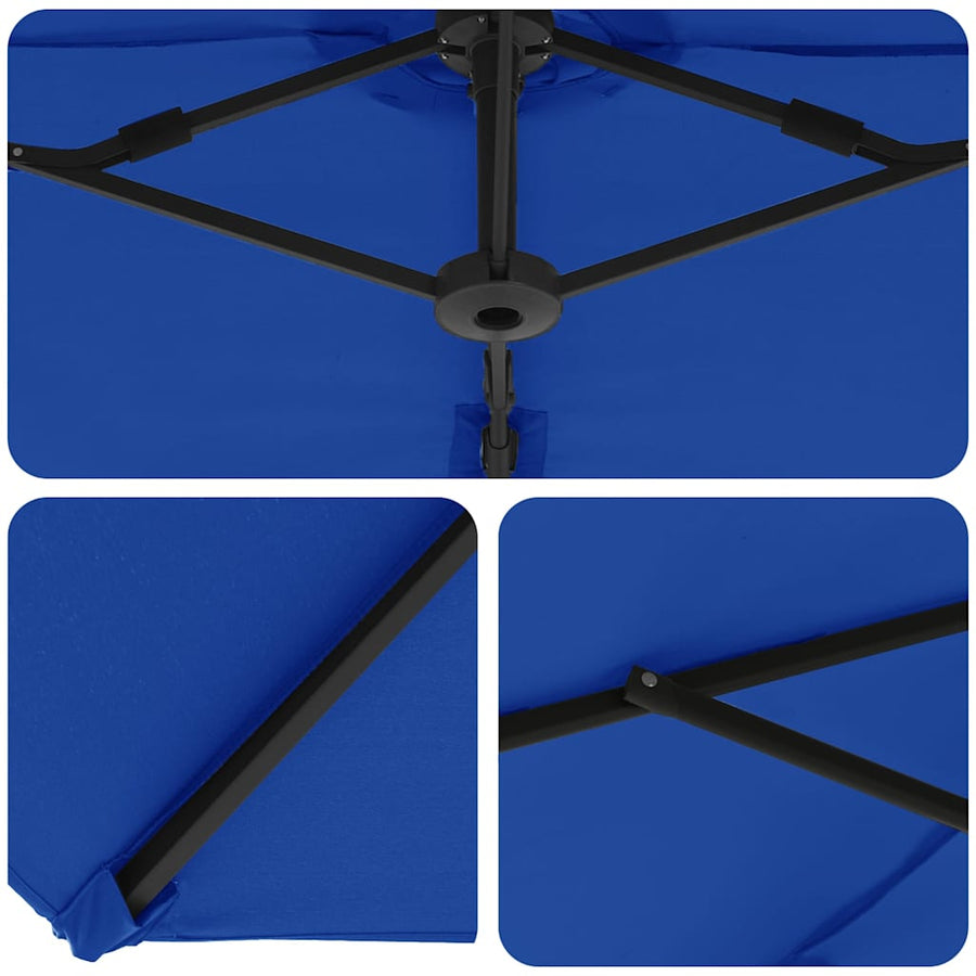 Tuin Cantilever Parasol met slot azuurblauw 372 x 198 x 253 cm