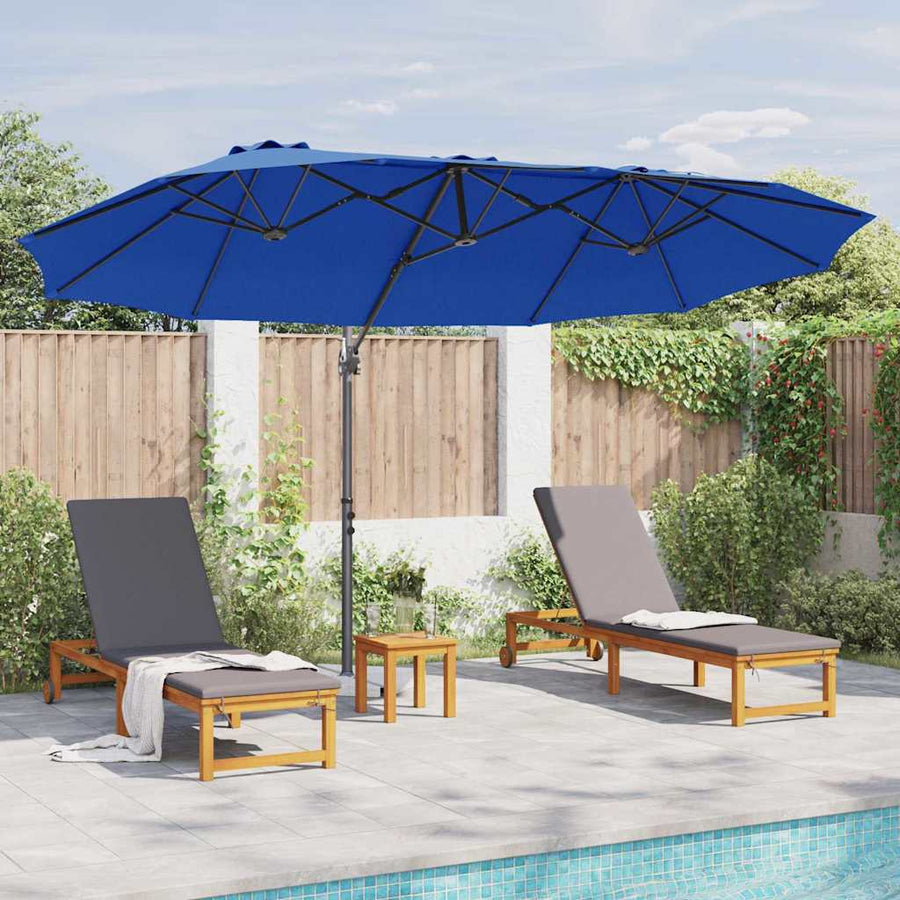 Tuin Cantilever Parasol met slot azuurblauw 372 x 198 x 253 cm