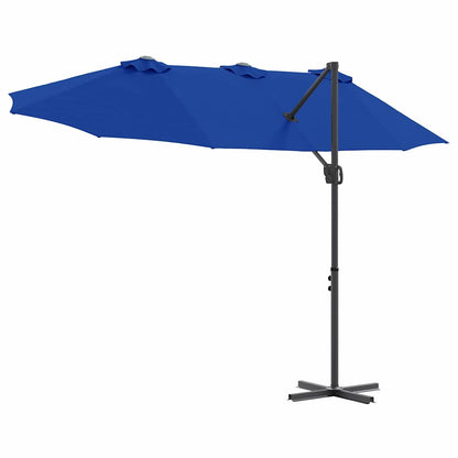 Tuin Cantilever Parasol met slot azuurblauw 372 x 198 x 253 cm