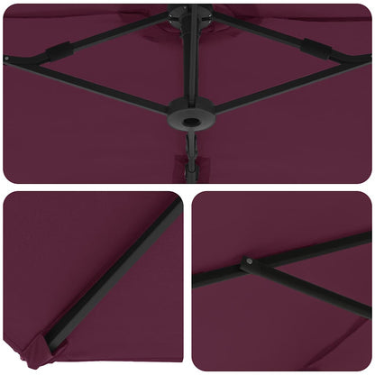 Tuin Cantilever Parasol Bordeauxrood Large Poedergecoat staal
