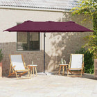Parasol Bordeaux Red 372 x 198 x 243 cm Polyester and Aluminum