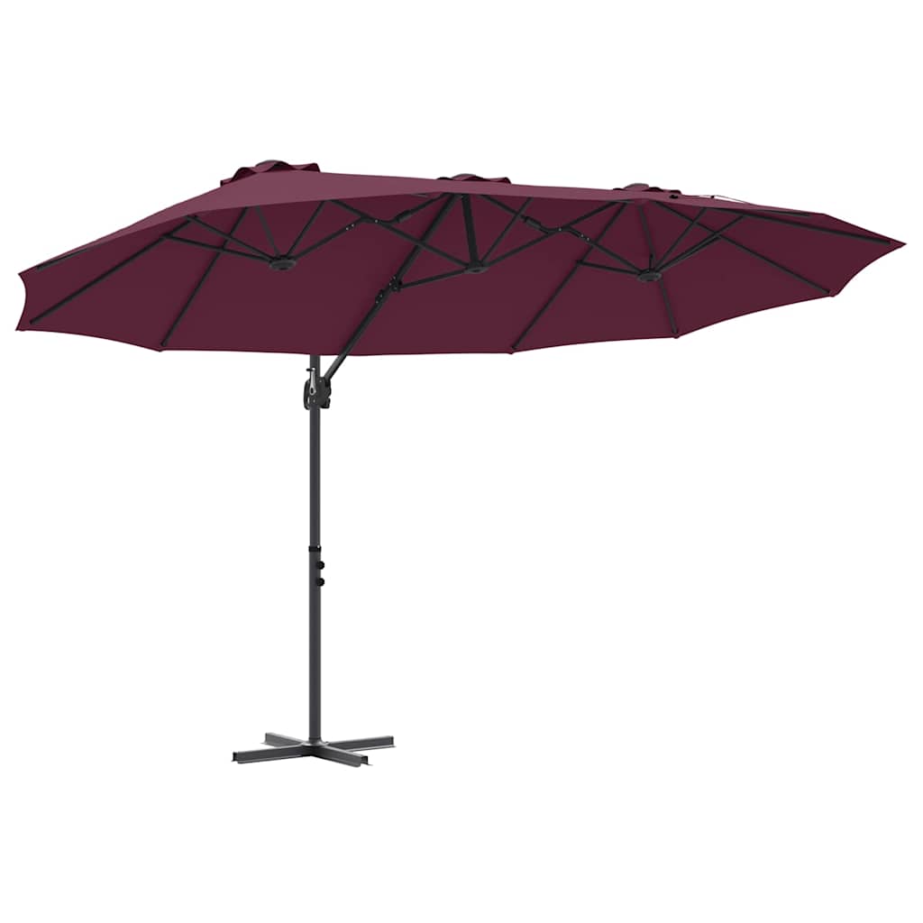 Tuin Cantilever Parasol Bordeauxrood Large Poedergecoat staal