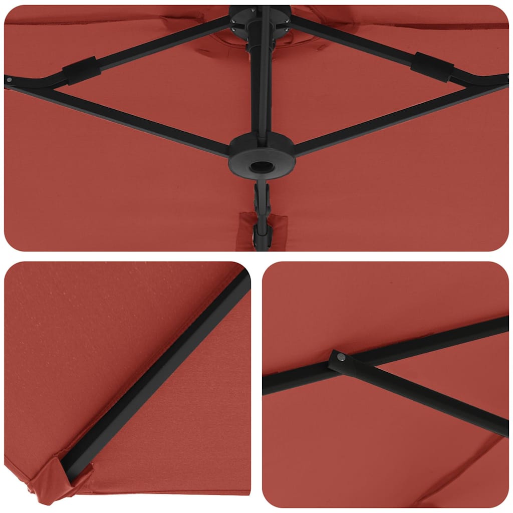 Tuin Cantilever Parasol Terracotta Large Poedergecoat staal