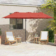 Parasol 372x198x243 cm terracotta polyester aluminium