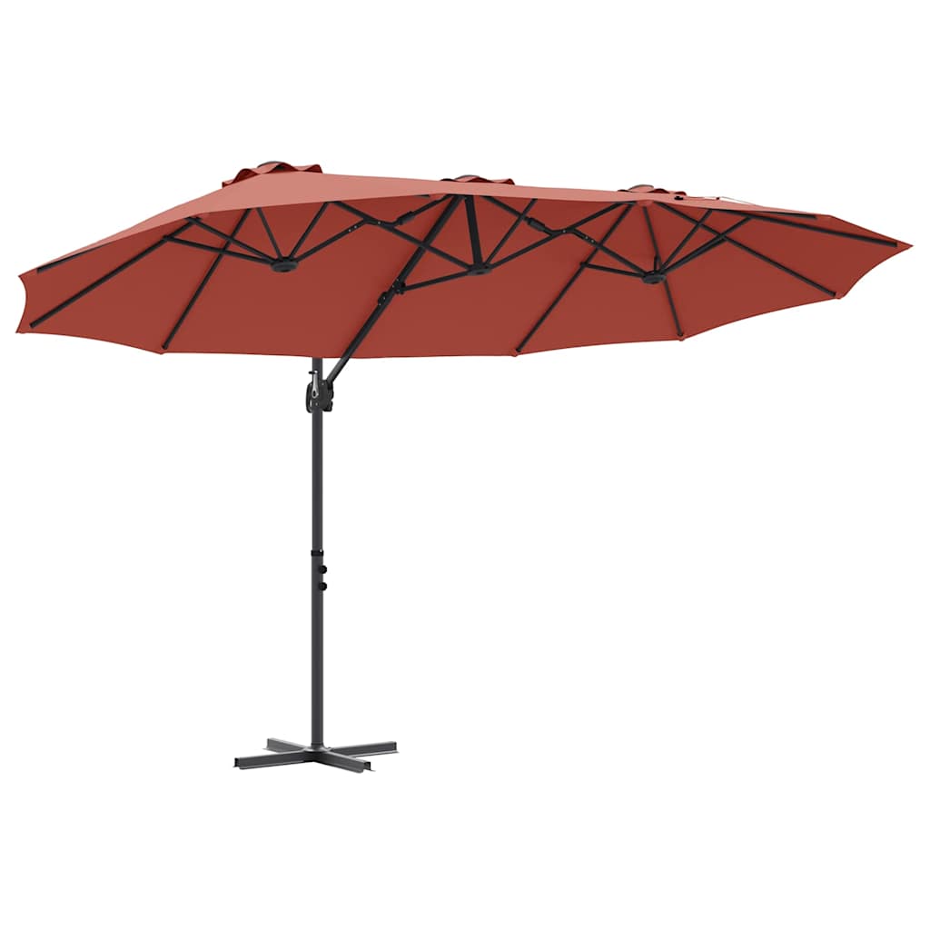 Tuin Cantilever Parasol Terracotta Large Poedergecoat staal
