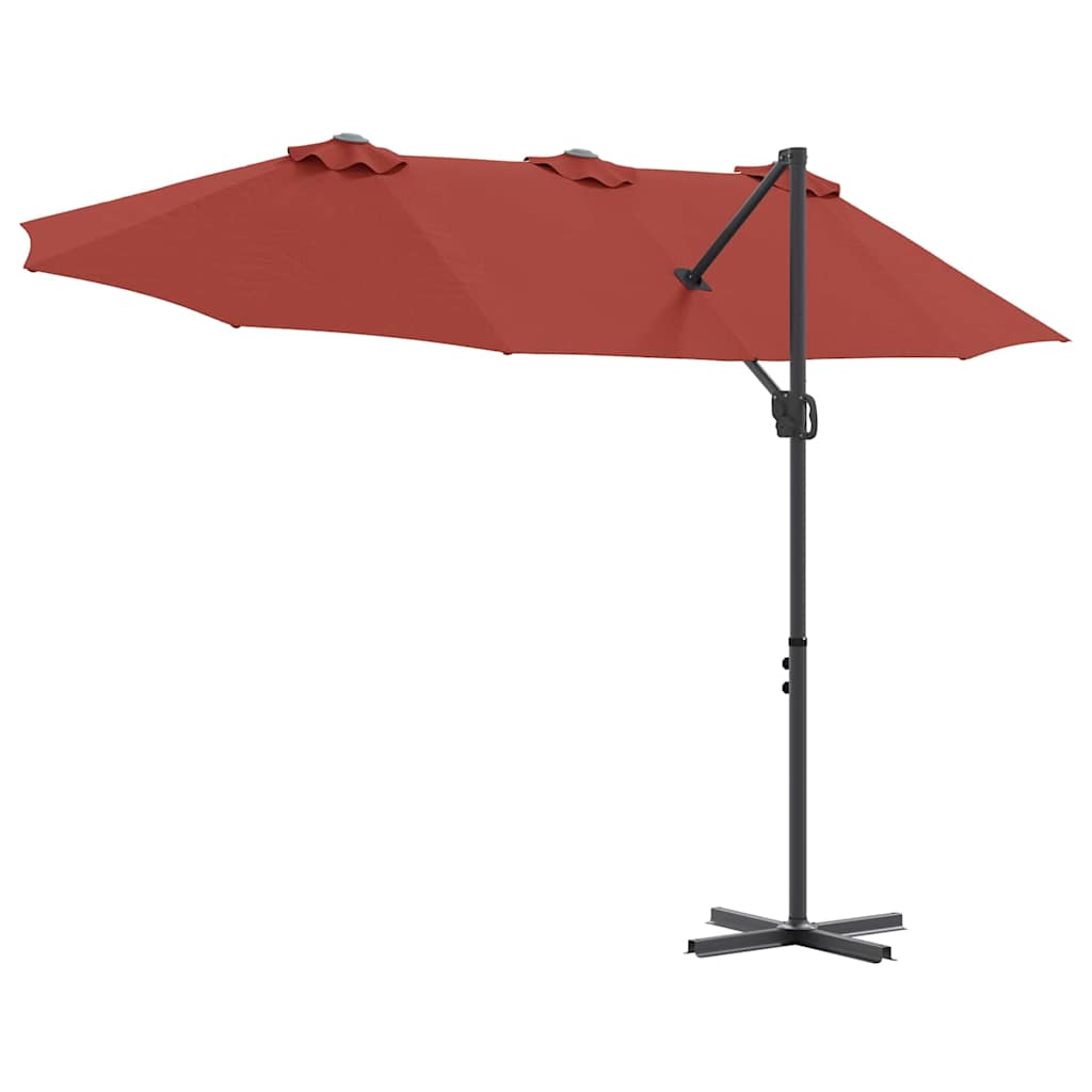 Tuin Cantilever Parasol Terracotta Large Poedergecoat staal