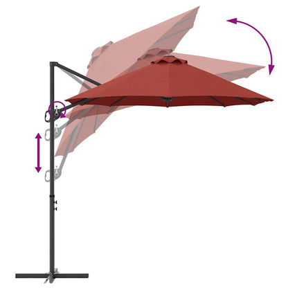 Tuin Cantilever Parasol Terracotta Large Poedergecoat staal