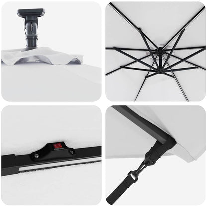 Cantilever Banana Parasol met slot Zand 294 x 294 x 248 cm