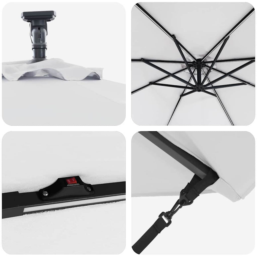Cantilever Banana Parasol met slot Zand 294 x 294 x 248 cm