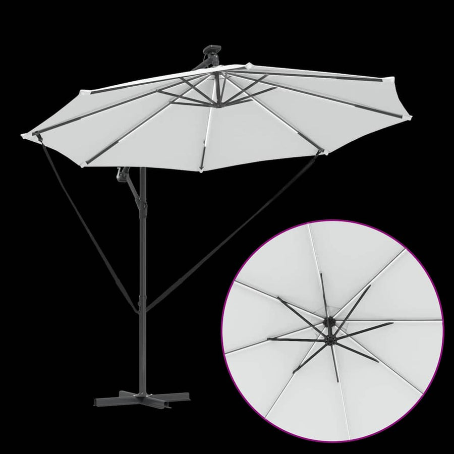 Cantilever Banana Parasol met slot Zand 294 x 294 x 248 cm