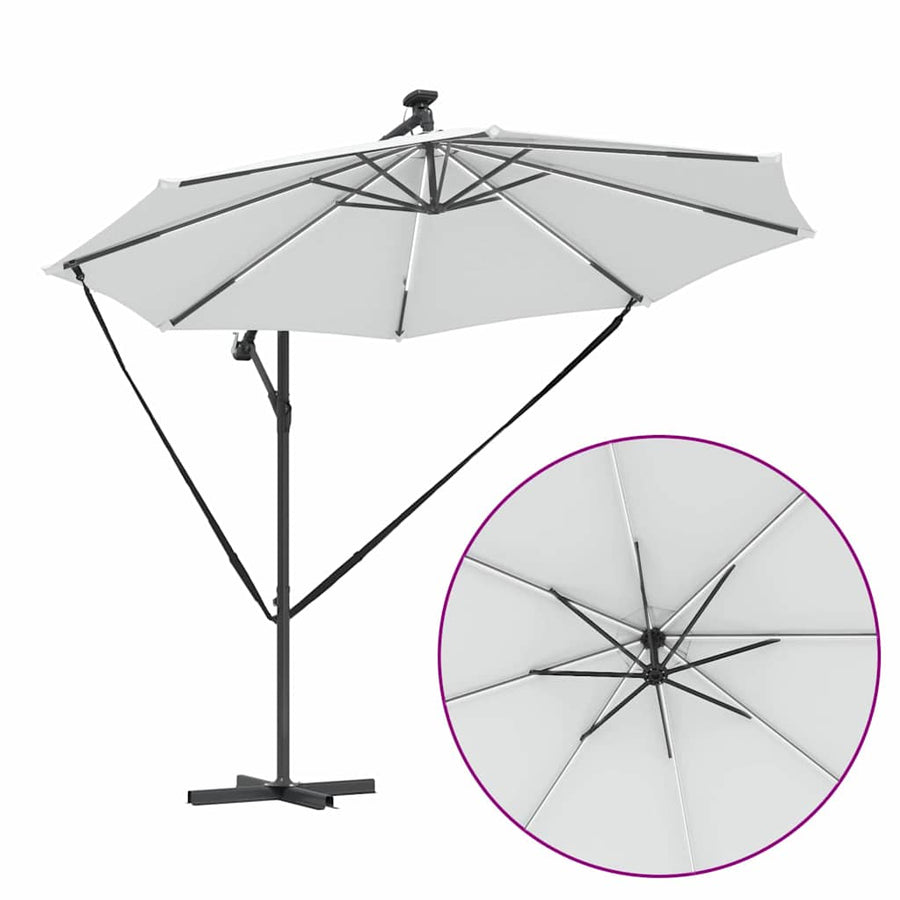 Cantilever Banana Parasol met slot Zand 294 x 294 x 248 cm
