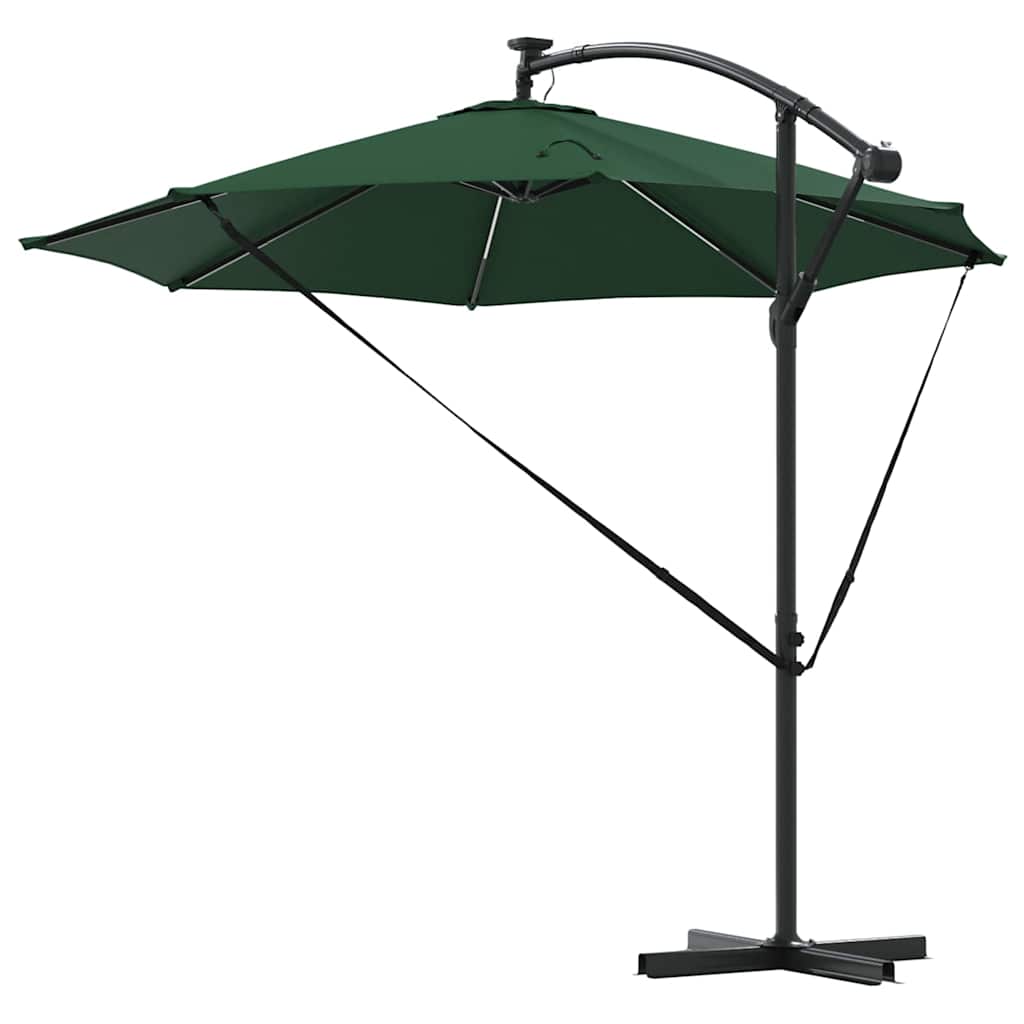 Cantilever Banana Parasol met slot Groen 294 x 294 x 248 cm