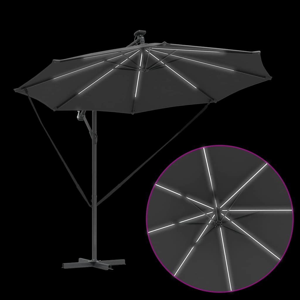 Cantilever Banana Parasol met slot Antraciet 294 x 294 x 248 cm