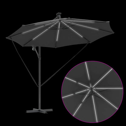 Cantilever Banana Parasol met slot Antraciet 294 x 294 x 248 cm