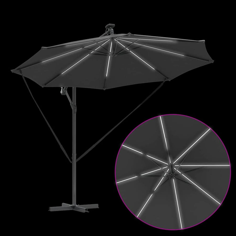 Cantilever Banana Parasol met slot Antraciet 294 x 294 x 248 cm
