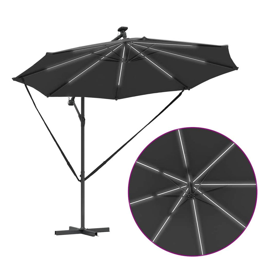 Cantilever Banana Parasol met slot Antraciet 294 x 294 x 248 cm