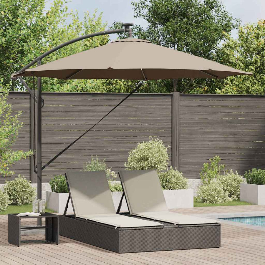 Cantilever Banana Parasol met slot Taupe 294 x 294 x 248 cm