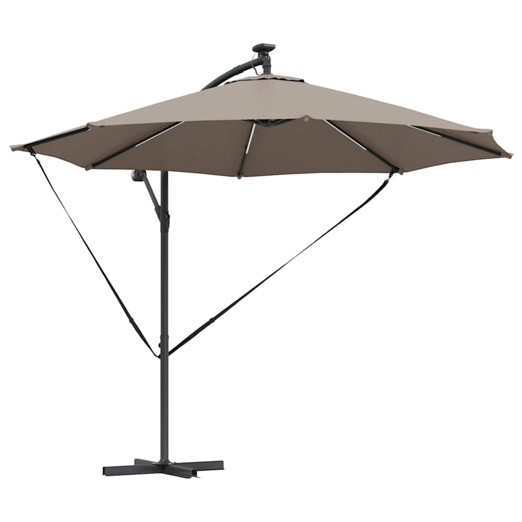 Cantilever Banana Parasol met slot Taupe 294 x 294 x 248 cm