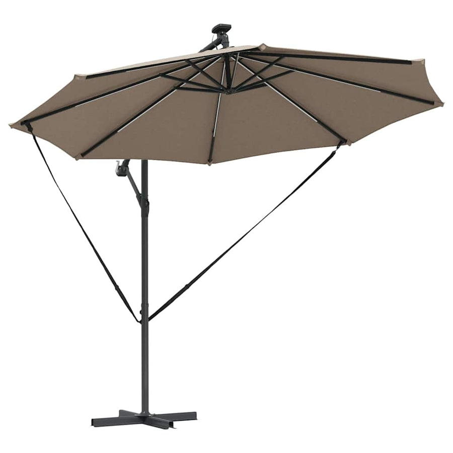Cantilever Banana Parasol met slot Taupe 294 x 294 x 248 cm