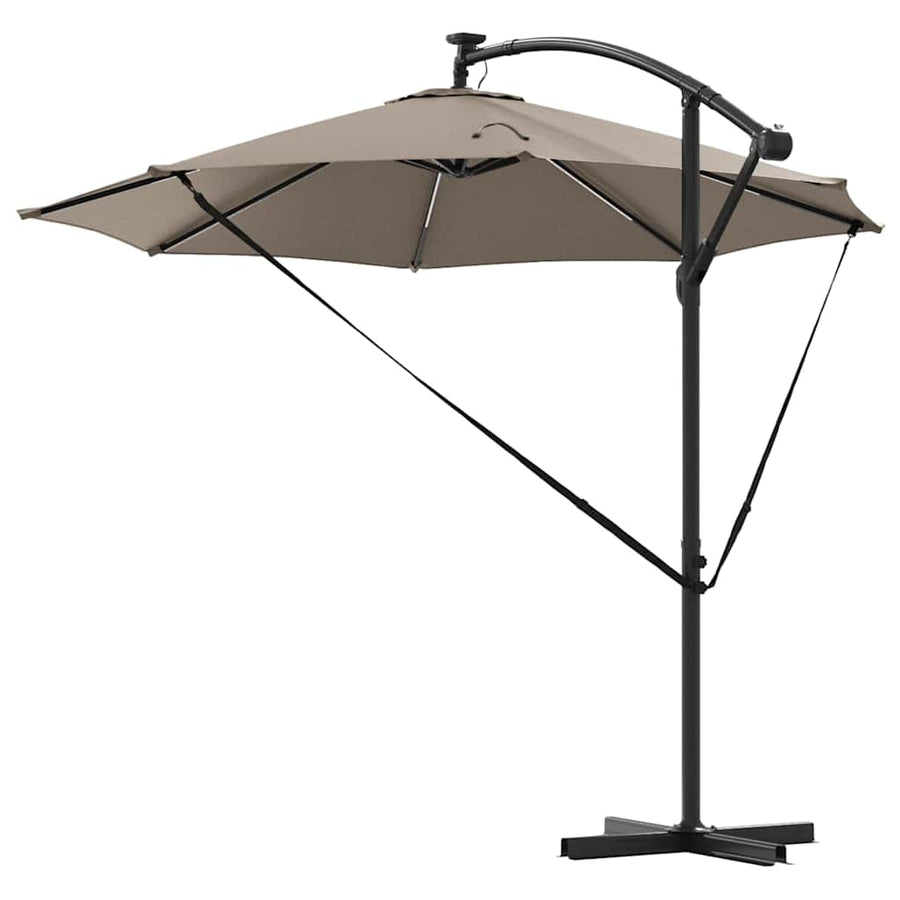 Cantilever Banana Parasol met slot Taupe 294 x 294 x 248 cm