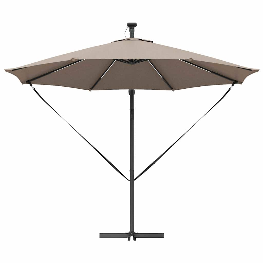 Cantilever Banana Parasol met slot Taupe 294 x 294 x 248 cm