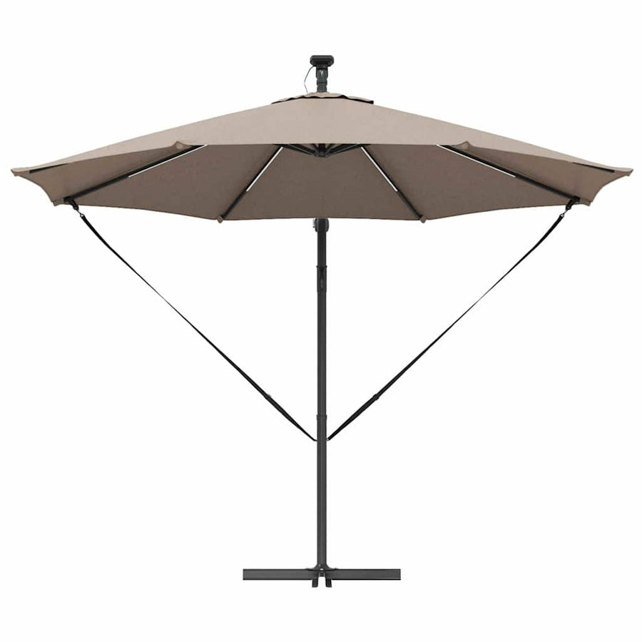 Cantilever Banana Parasol met slot Taupe 294 x 294 x 248 cm