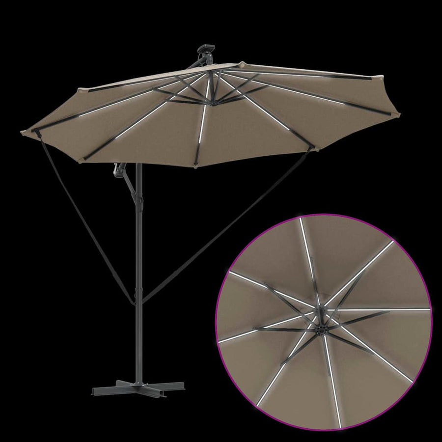 Cantilever Banana Parasol met slot Taupe 294 x 294 x 248 cm