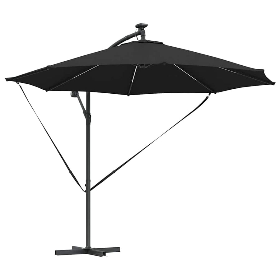 Cantilever Banana Parasol met slot Zwart 294 x 294 x 248 cm