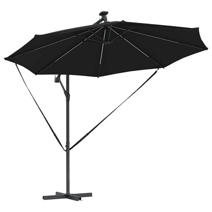 Cantilever Banana Parasol met slot Zwart 294 x 294 x 248 cm