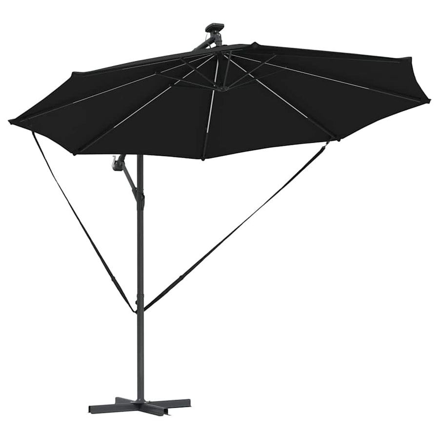 Cantilever Banana Parasol met slot Zwart 294 x 294 x 248 cm