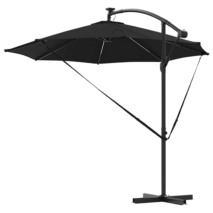Cantilever Banana Parasol met slot Zwart 294 x 294 x 248 cm