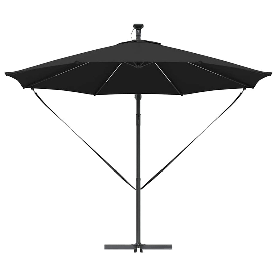 Cantilever Banana Parasol met slot Zwart 294 x 294 x 248 cm