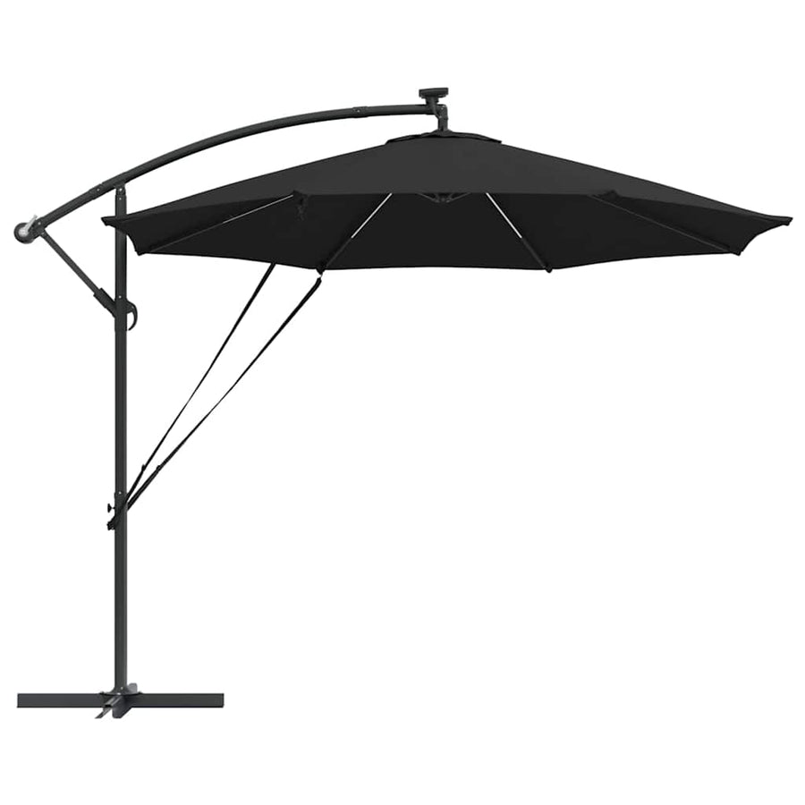 Cantilever Banana Parasol met slot Zwart 294 x 294 x 248 cm