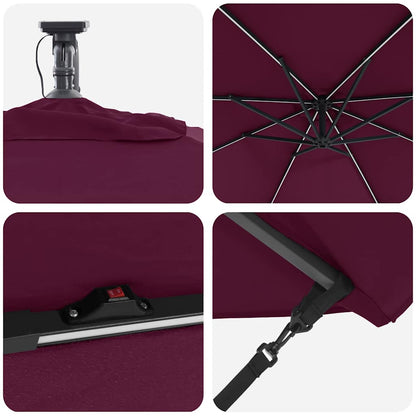 Cantilever Banana Parasol Bordeauxrood 294 x 294 x 248 cm
