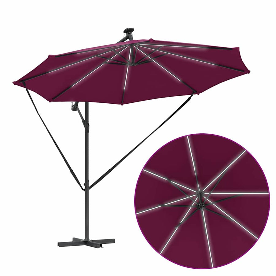 Cantilever Banana Parasol Bordeauxrood 294 x 294 x 248 cm