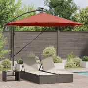 Parasol 294x294x248 cm terracotta polyester aluminium