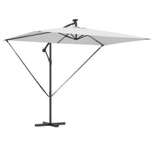 Cantilever Banana Parasol met slot Zand 294 x 200 x 254 cm