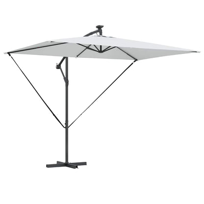 Cantilever Banana Parasol met slot Zand 294 x 200 x 254 cm