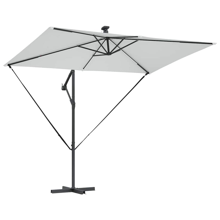 Cantilever Banana Parasol met slot Zand 294 x 200 x 254 cm