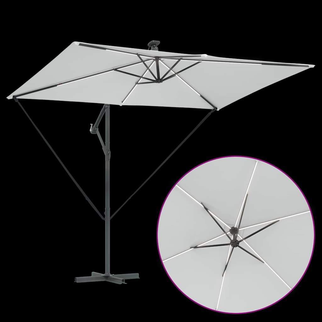 Cantilever Banana Parasol met slot Zand 294 x 200 x 254 cm